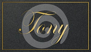 Tony Name Card: Golden Shining Elegance photo