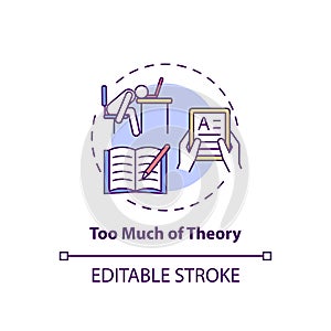 Too much theory concept icon