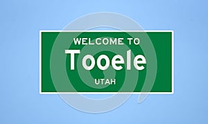 Tooele, Utah city limit sign. Town sign from the USA.