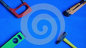 The tool appears on a blue background