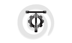 Tool automotive with gear logo symbol icon vector graphic design illustration