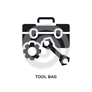 tool bag isolated icon. simple element illustration from construction concept icons. tool bag editable logo sign symbol design on