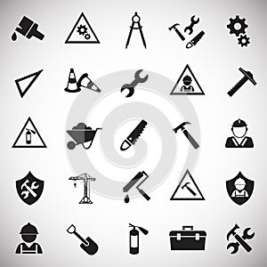 Tool and Construction set on white background