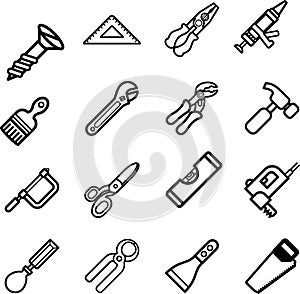 Tool icon series set