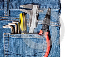 tool kit in jean pocket