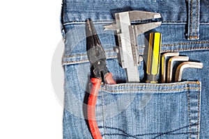 tool kit in jean pocket