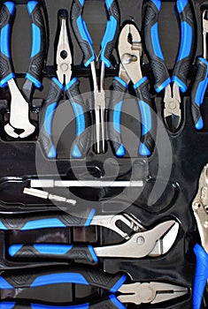Tool set in blue and black