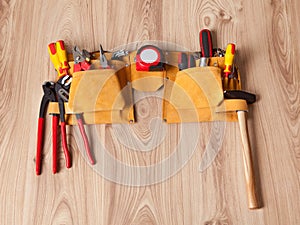 Toolbelt with various tools photo