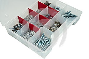 Toolbox with arranged screws