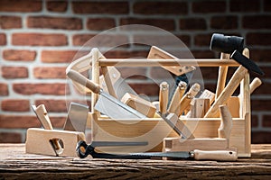 Toolbox With Carpenter Worktools