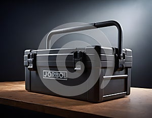 Toolbox Filled with Assorted Tools on Dark Background