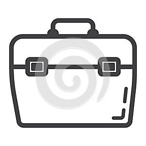 Toolbox line icon, build and repair, toolkit sign