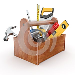 Toolbox with tools. 3d