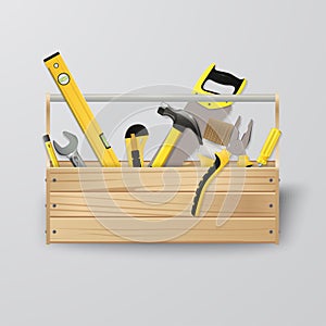 Toolbox. Vector construction tools. Home repair