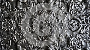 a tooled grey leather seamless pattern, capturing its intricate details and rich texture. SEAMLESS PATTERN
