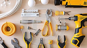 The toolkit for electrical work.AI generated image