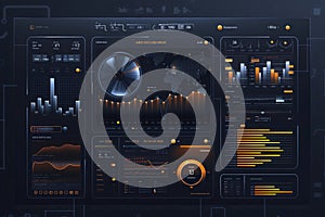 Toolkit-UI UX Dashboard infographic template with big data visualization. Pie charts, workflow, web design, UI elements vector