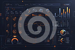 Toolkit-UI UX Dashboard infographic template with big data visualization. Pie charts, workflow, web design, UI elements vector