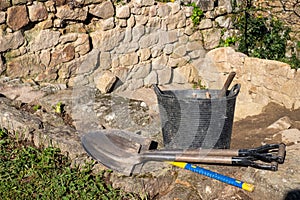 tools in an archaeological dig