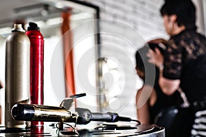 Tools of Beauty (Hairspray and curling iron) photo