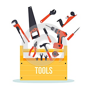 Tools box with instruments