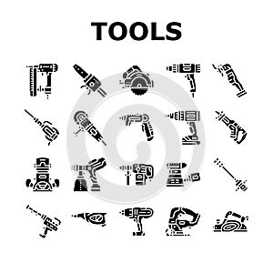 Tools For Building And Repair Icons Set Vector