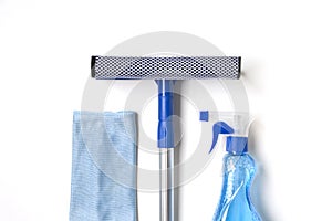 Tools for cleaning windows and wash mirrors. Housekeeping