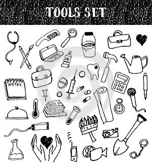 Tools Doodles Set