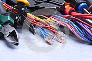 Werkzeuge Elektriker a elektrisch kabel 