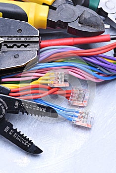 Tools for electrician and electrical cables