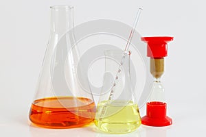 Tools and equipment for biochemical analyzes on white background