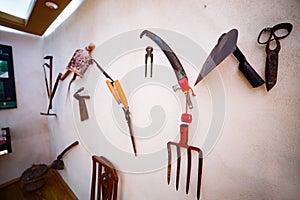 Tools in the garden of Santos in Penaguila photo