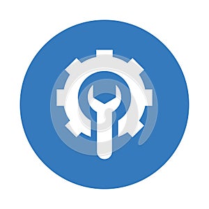 Tools, gear, business icon. Blue color design