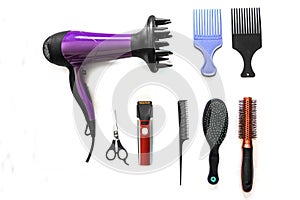 Tools hairdresser to cut hair photo