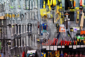 Tools in hardware store