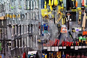 Tools in hardware store photo