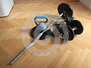 Tools for home bodybuilding - kettle bells