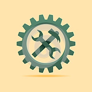 Tools icon inside the cog wheel