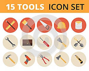 Tools icon set - 15 icons