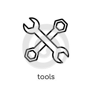 Tools icon. Trendy modern flat linear vector Tools icon on white