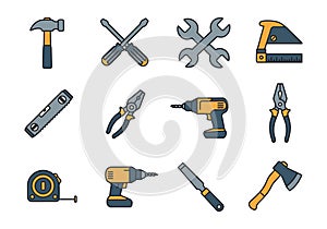 Tools Icons: Vector Illustration Set