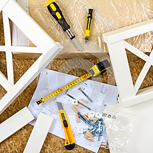 Tools, instructions and details for assembly furniture