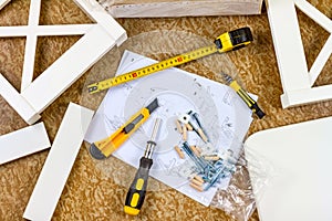 Tools, instructions and details for assembly furniture