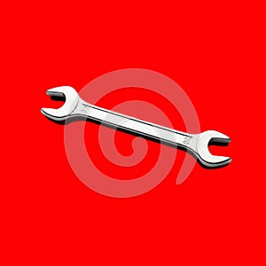 Tools isolated against a red background