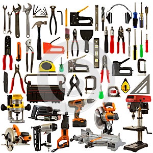 Tools Isolated on a White Background