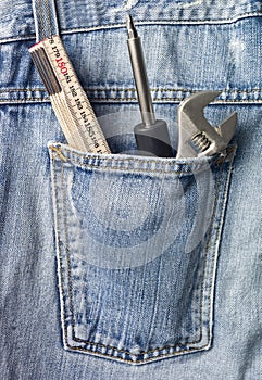 Tools in jeans pocket