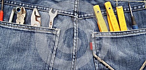 Tools and jeans pocket