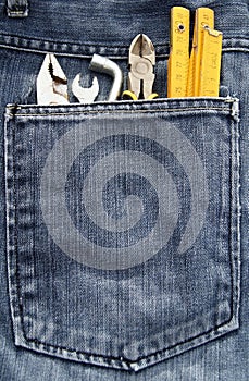 Tools and jeans pocket