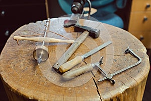 Tools of a jewelry designer or goldsmith