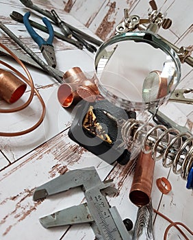 Tools and materials for brazing copper pipes